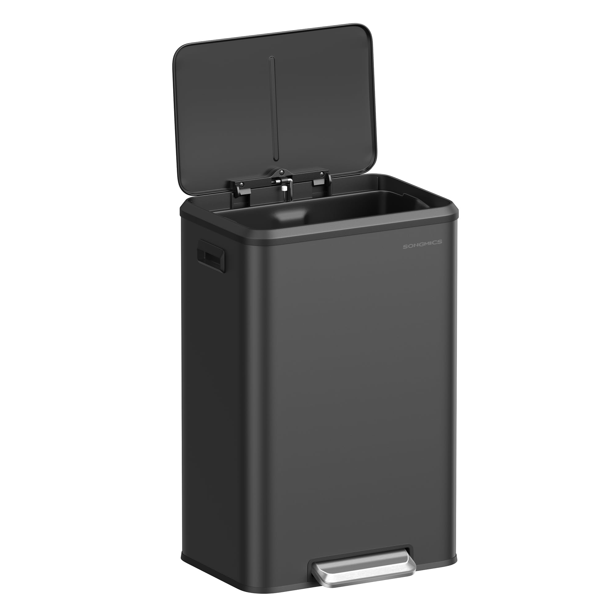 SONGMICS 10.5-Gallon Black Kitchen Trash Can ULTB541B40 for Kitchen Use with Lid and Foot Pedal