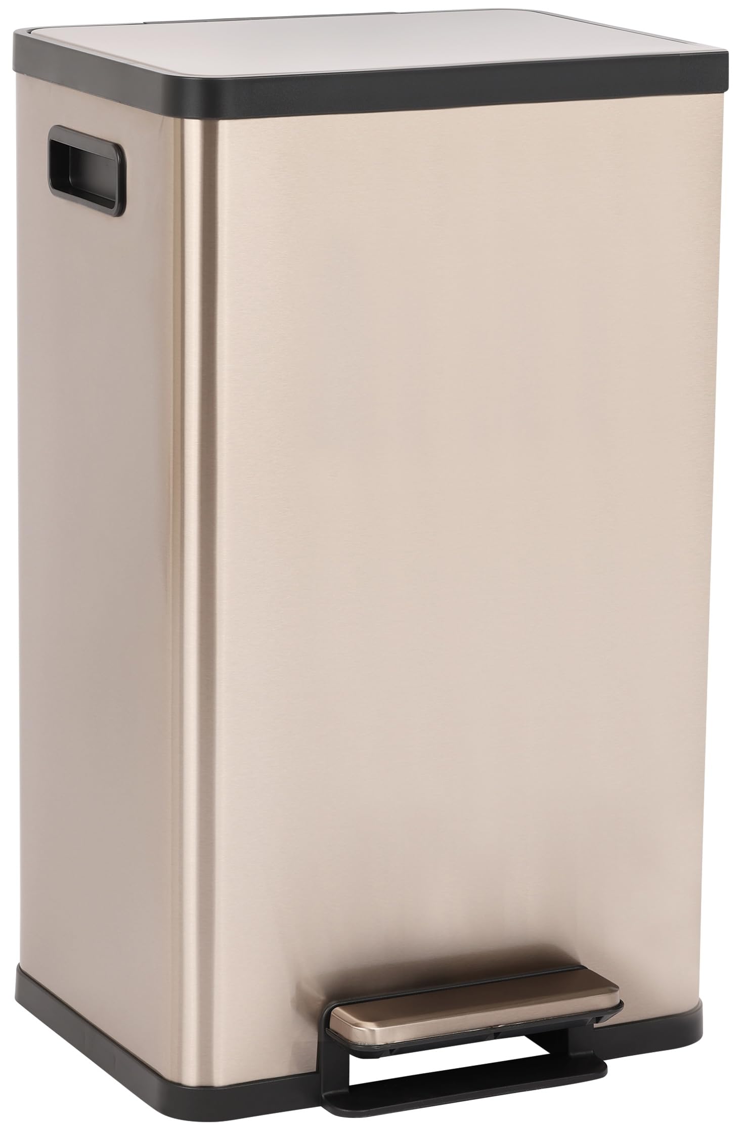 Simpli-Magic 50 Liter / 1|2 Gallon Soft-Close, Smudge Resistant Trash Can with Foot Pedal and Built in Filter | Stainles