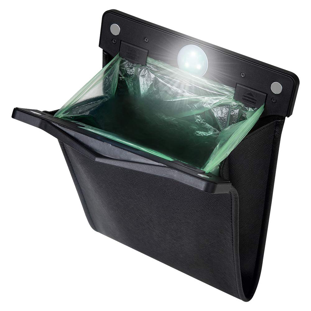 Smart LED Car Trash Can Waterproof Garbage Bag Passenger Side Leakage Proof Reusable Traveling Portable Offices Back Sea