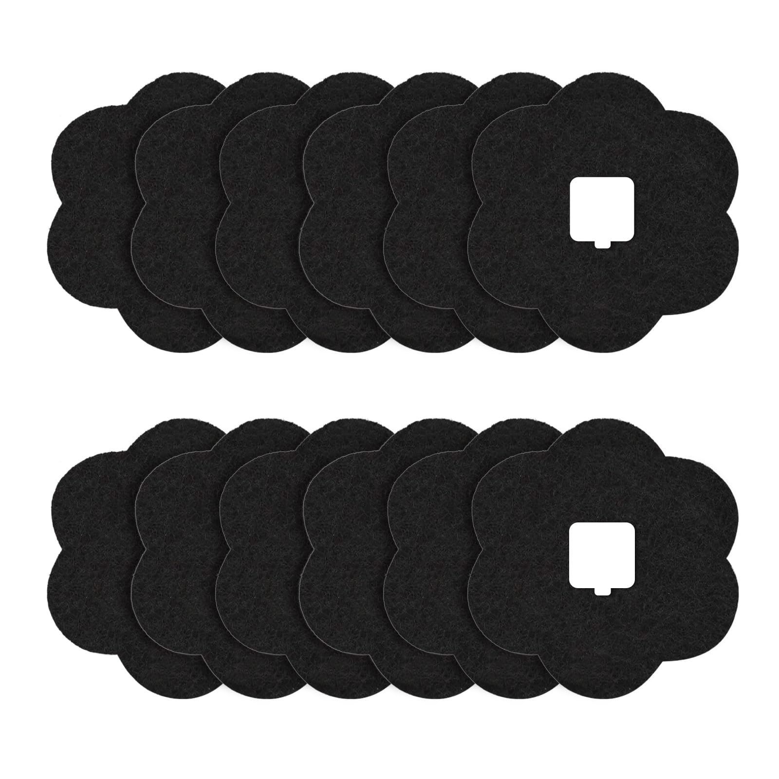 ENLOY 7.2 Inch Universal Trash Can Charcoal Filters Replacements Flower Shape Stick-on Activated Charcoal Absorbing Filt